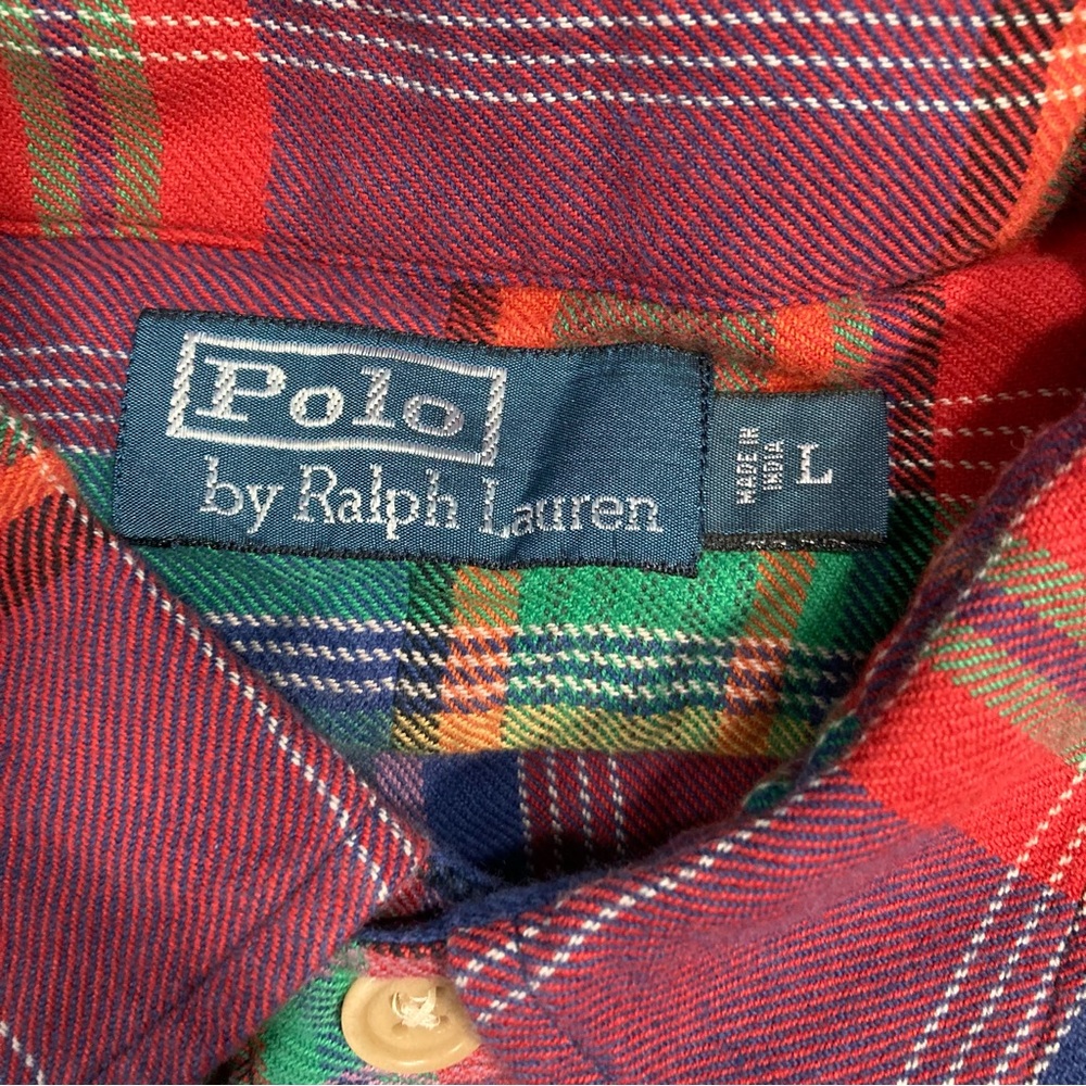 Vintage Polo Ralph Lauren Plaid Aztec Southwestern Button Up Shirt Flannel Ranch - Picture 5 of 9